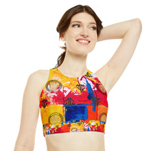 画像をギャラリービューアに読み込む, High Neck Crop Bikini Top (AOP)