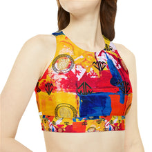 Load image into Gallery viewer, High Neck Crop Bikini Top (AOP)

