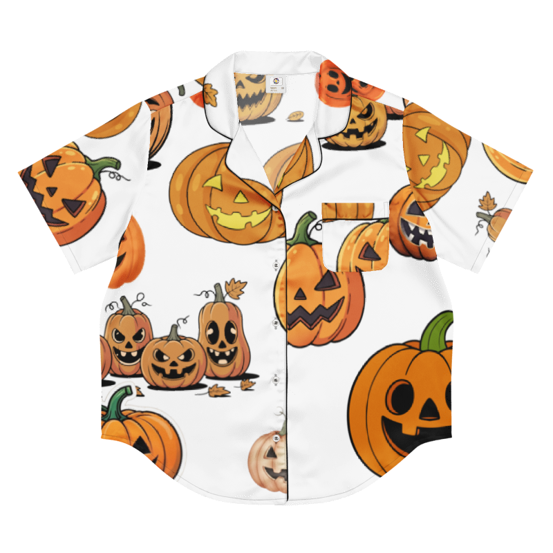 Womens Halloween pumpkin pajama top