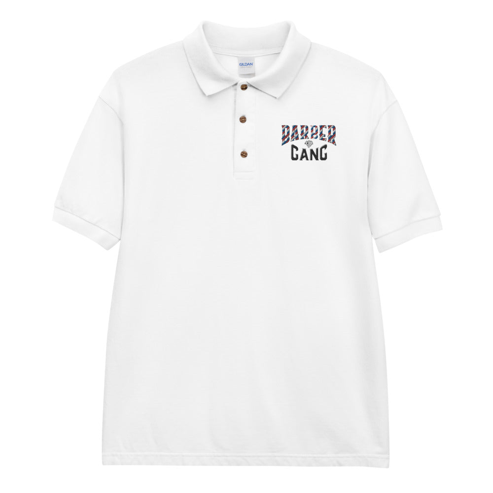MMENT Embroidered Barber Gang Polo Shirt